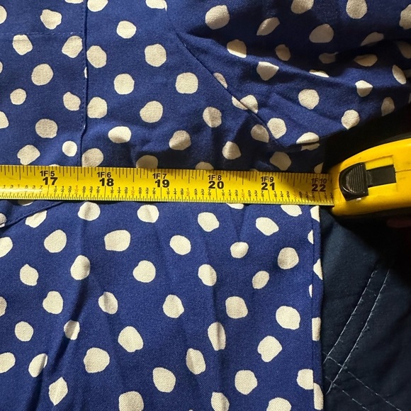 Blue Polka‎ Dot Button-Up Blouse M - Picture 9 of 9